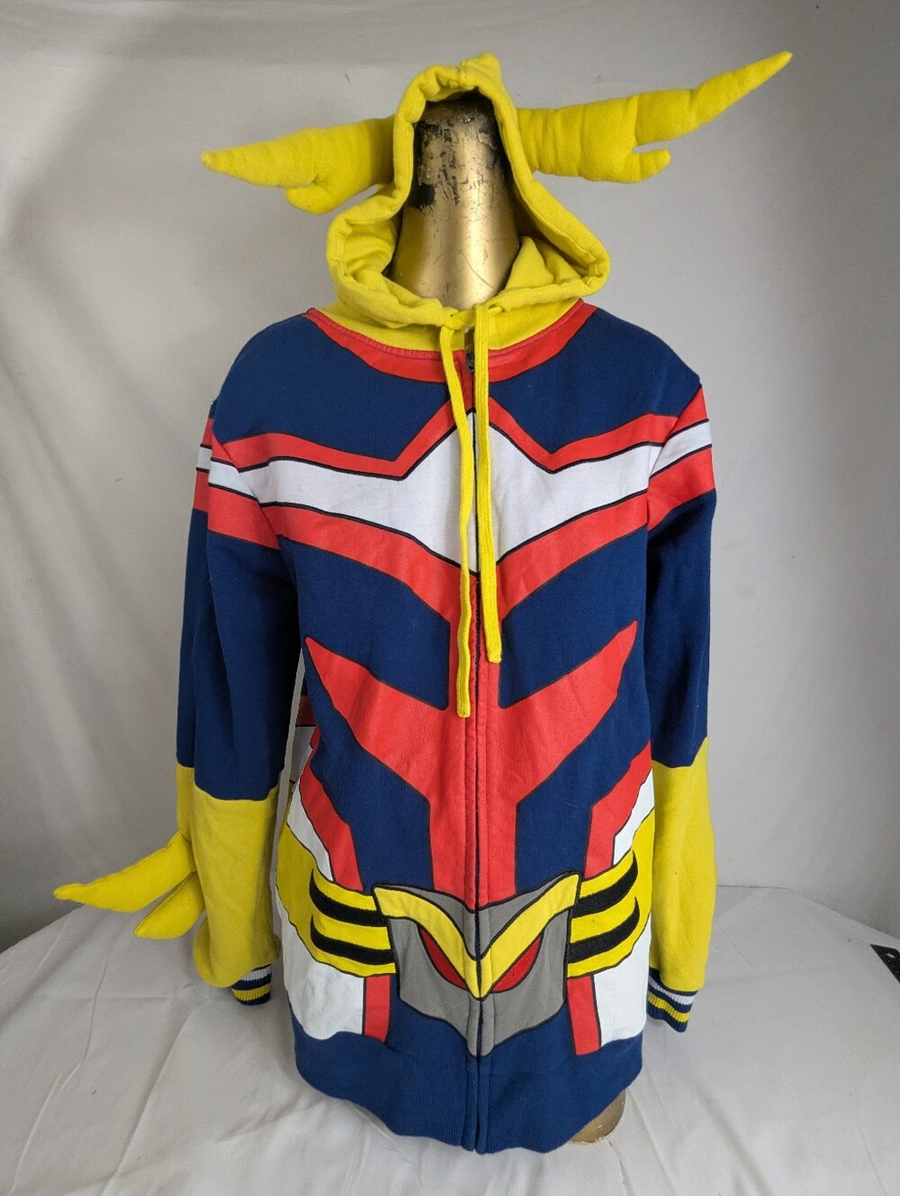 My Hero Academia Yellow & Blue Hooded Zip Jacket with Red Accents Medium